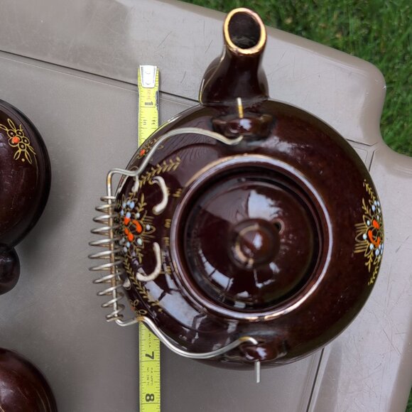 Vintage Japanese Hand Painted Redware Tea Set - Picture 7 of 9